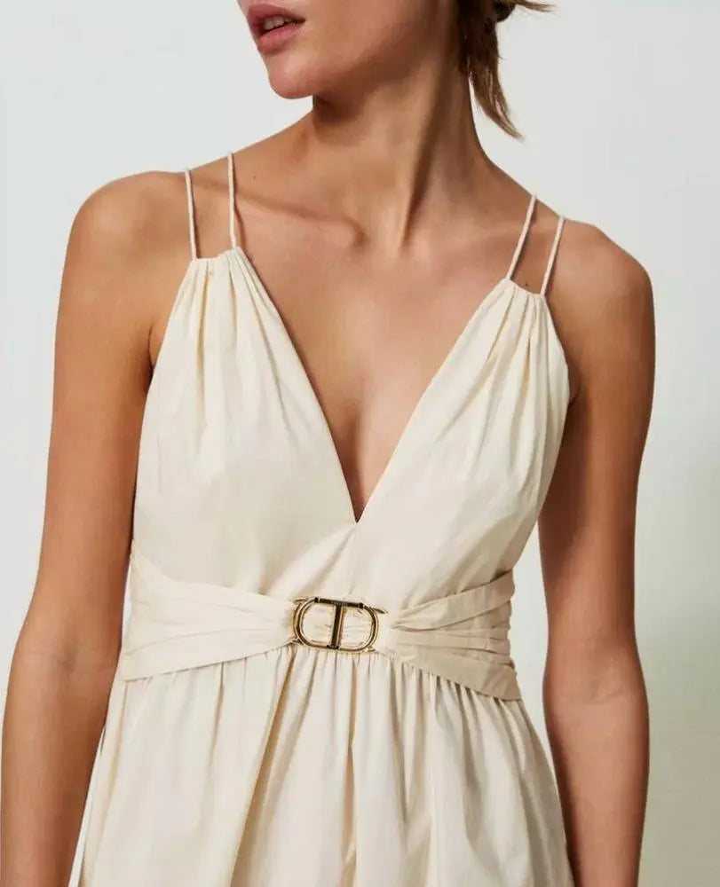 Maxikleid aus Baumwollpopeline-TWINSET-HEIDA Fashion