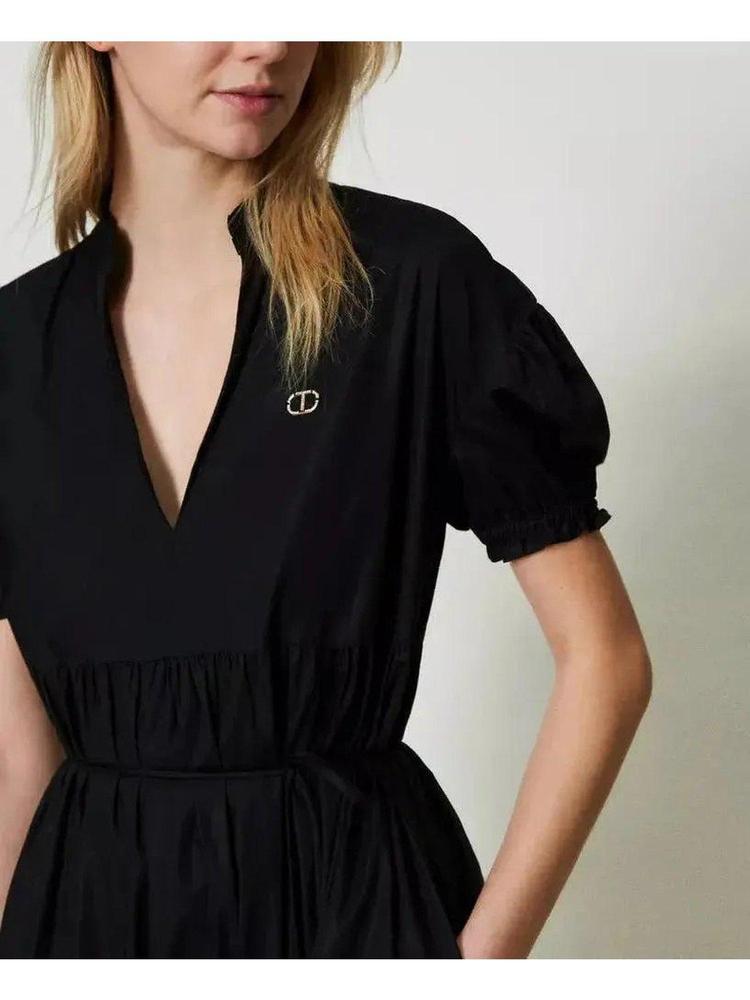 Maxikleid aus Stretchpopeline-TWINSET-HEIDA Fashion