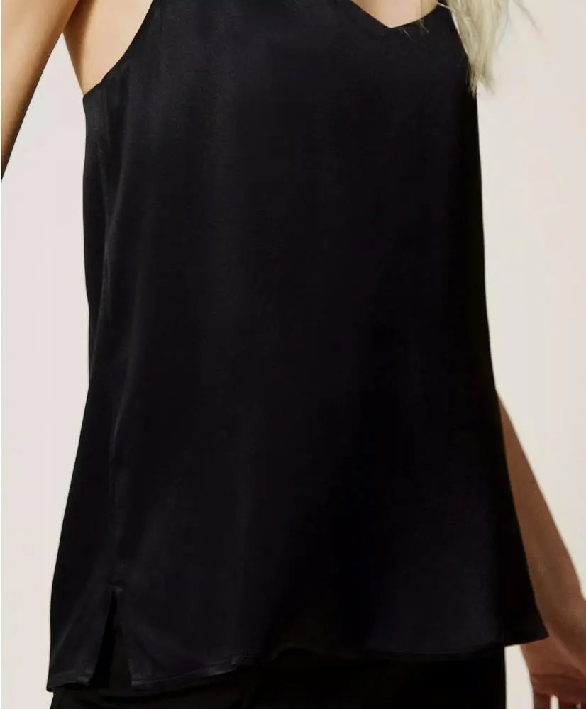 Schwarzes Top mit schmalen Trägern von TWINSET-TWINSET-HEIDA Fashion