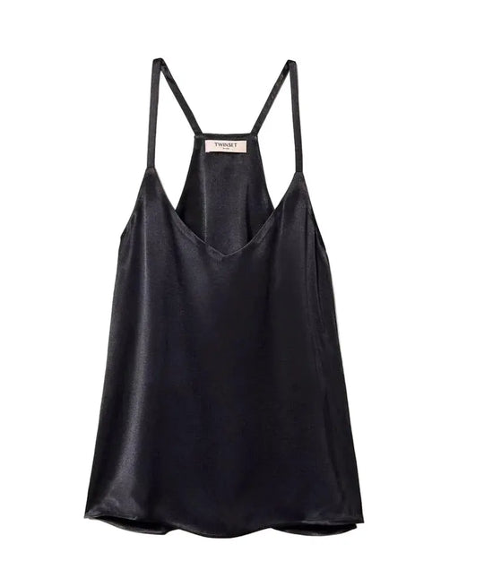 Schwarzes Top mit schmalen Trägern von TWINSET-TWINSET-HEIDA Fashion