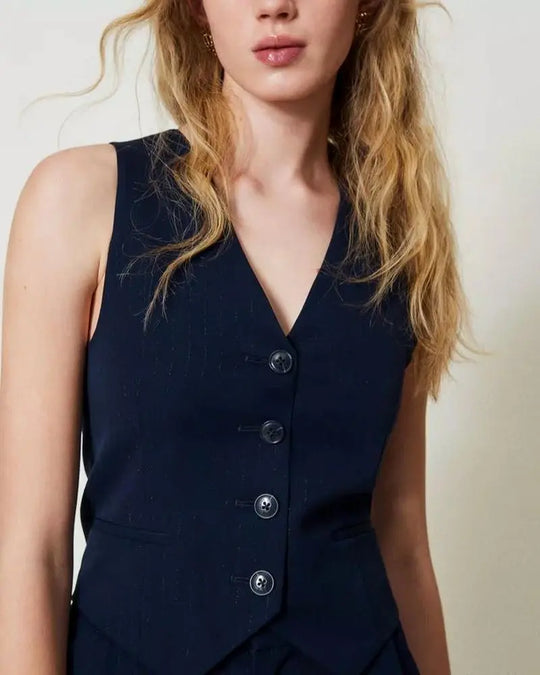 Weste mit Lurex-Nadelstreifen von TWINSET-TWINSET-HEIDA Fashion