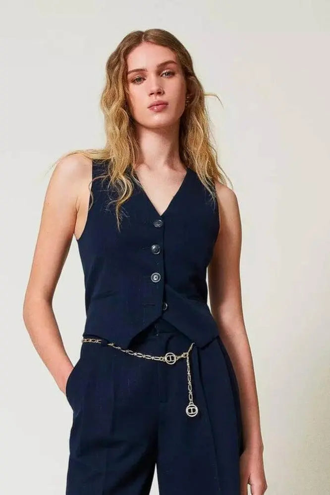 Weste mit Lurex-Nadelstreifen von TWINSET-TWINSET-HEIDA Fashion