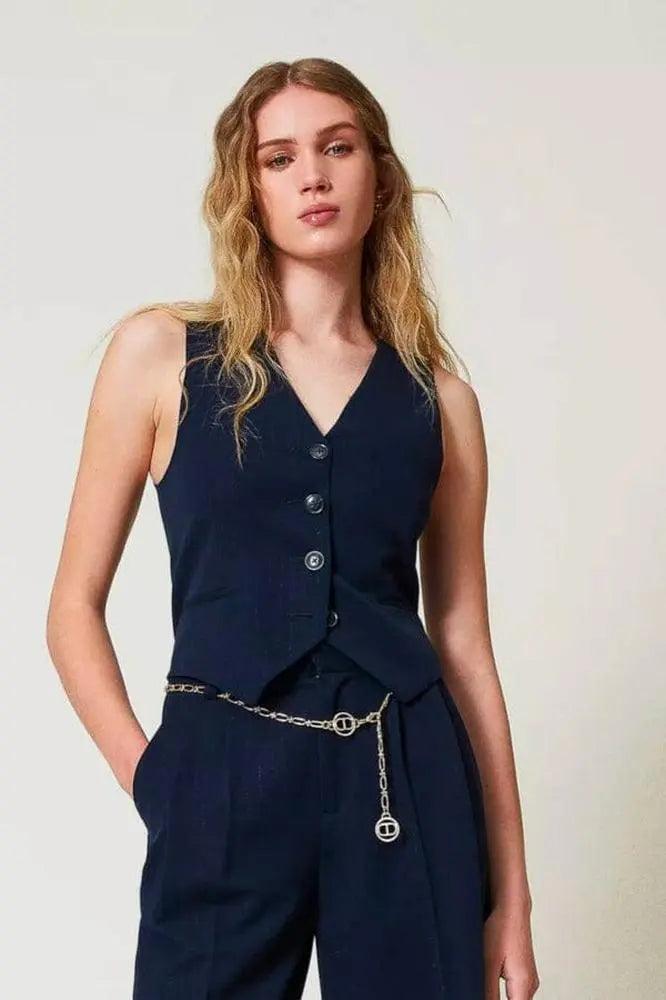 Weste mit Lurex-Nadelstreifen von TWINSET-TWINSET-HEIDA Fashion