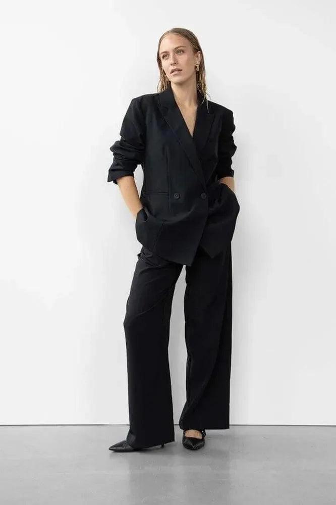 Oversized Blazer-WithBlack-HEIDA Fashion